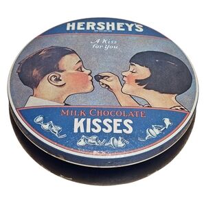 Vintage 1982 Hershey's Milk Chocolate Kisses Round 5" Tin
